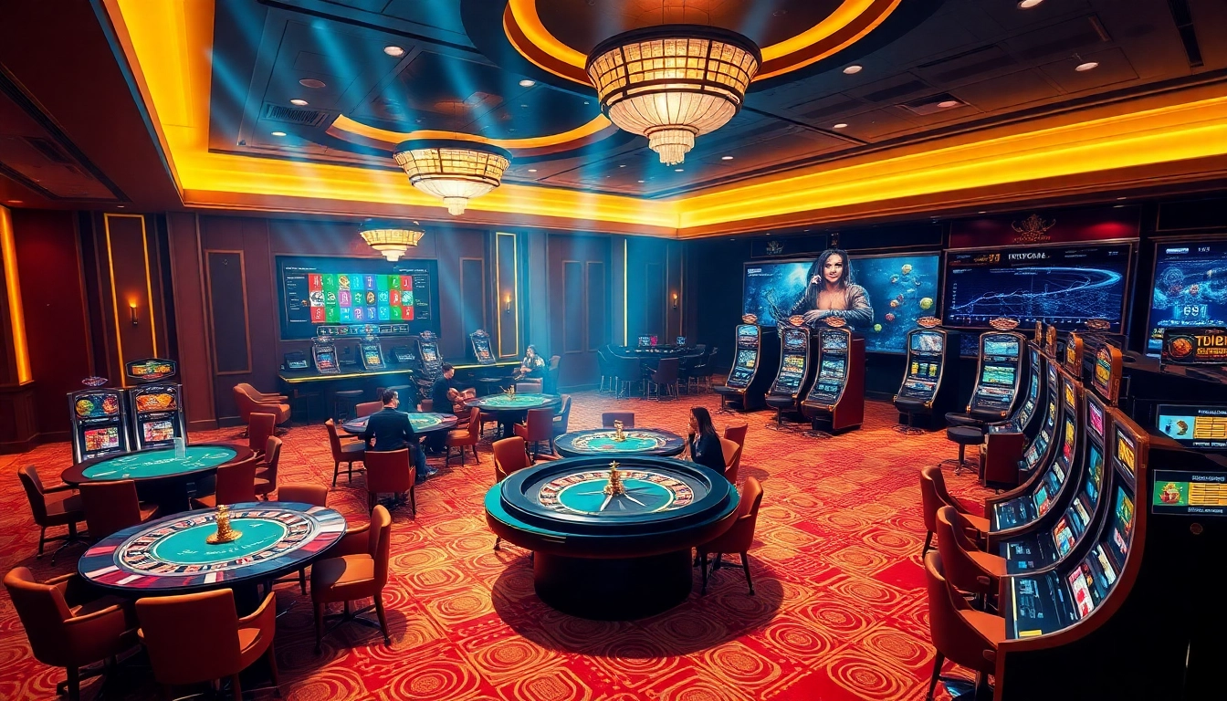 Experience the thrill of gaming at trang chủ ee88 with vibrant poker tables and slot machines.