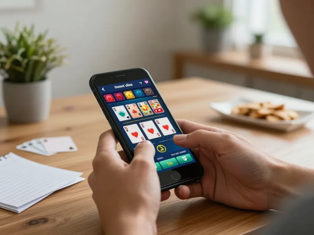 X88 player's hands expertly navigating mobile casino app for strategic gameplay