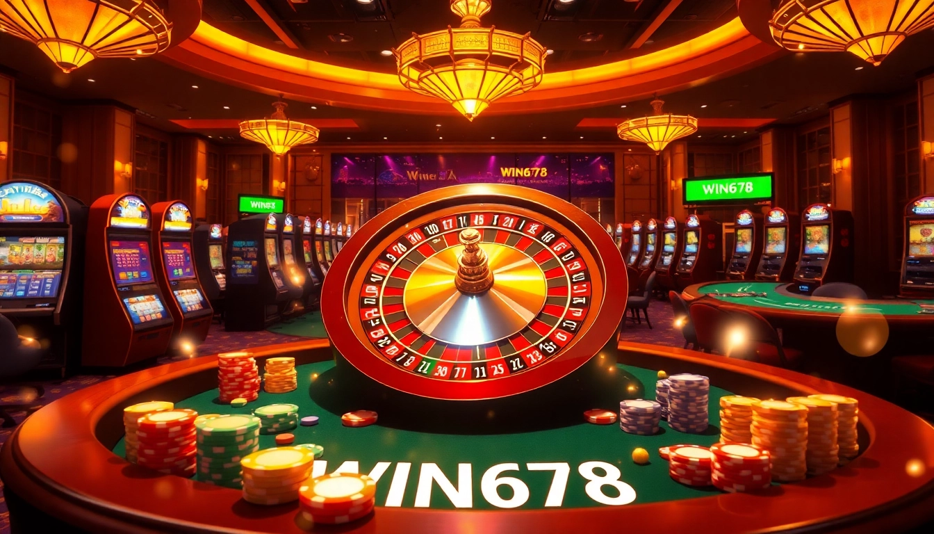 Engaging scene at a luxury casino table capturing the excitement of WIN678 betting action.