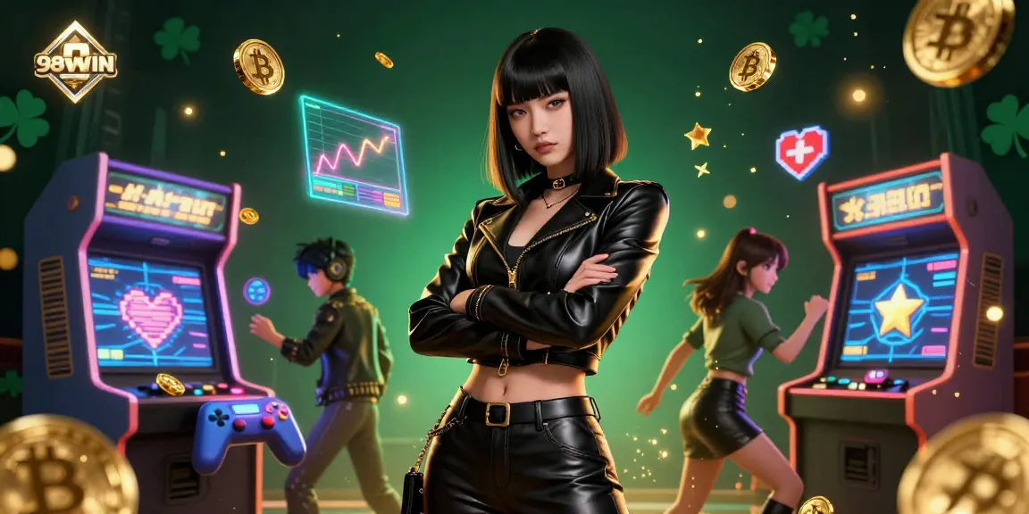 Experience the excitement of 98WIN in a captivating casino scene filled with game elements and vibrant atmosphere.