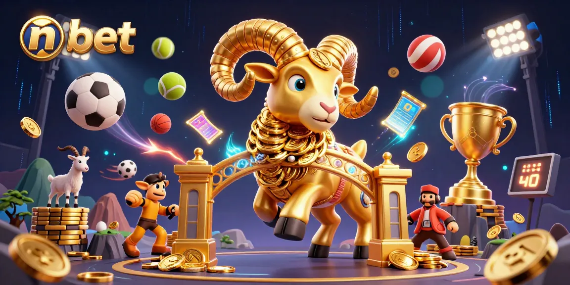 Experience exciting sports action with n bet as a golden ram charges through an electrifying arena!