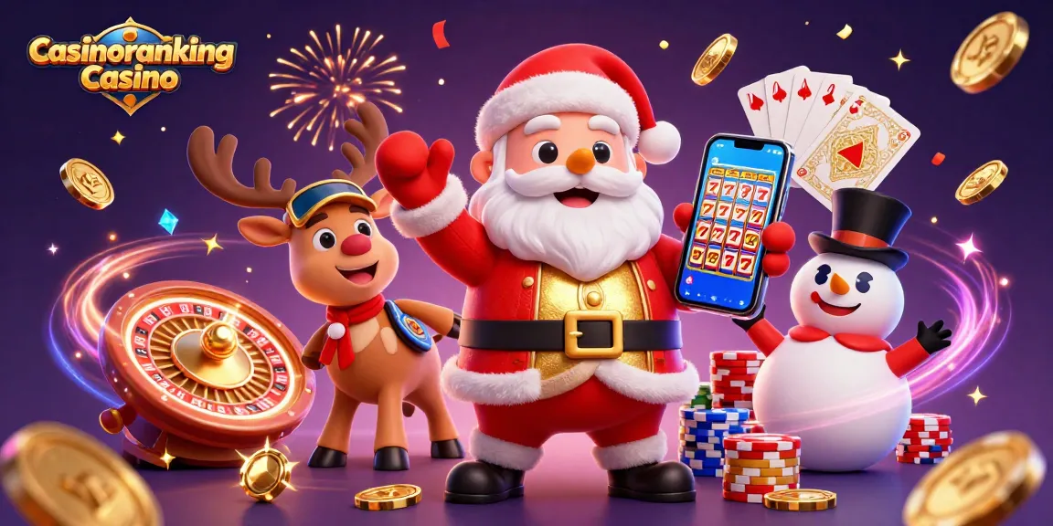 Experience the excitement of casinoranking casino with a vibrant 3D scene full of slots, coins, and festive characters.