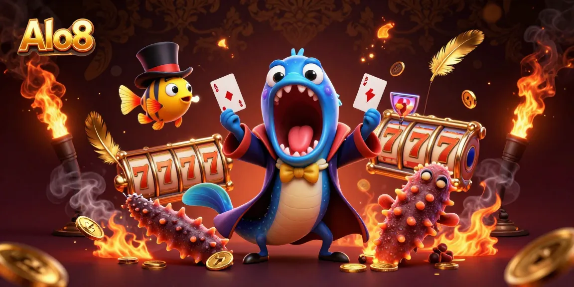 Alo8 engages players with thrilling slot action, featuring a bioluminescent eel in a vibrant casino scene.
