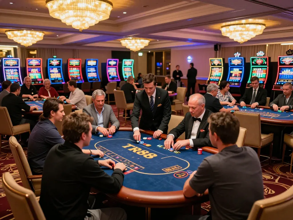 Players navigating strategic bets in the exciting TR88 casino environment, showcasing dynamic gameplay