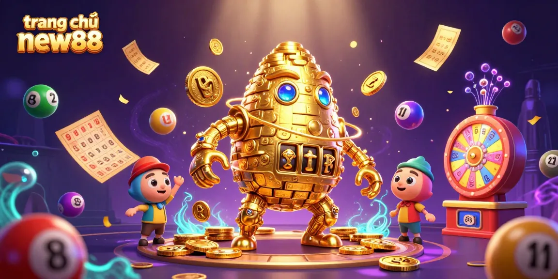 Engage in thrilling gaming action at trang chủ new88 with vibrant lottery balls and exciting casino elements.