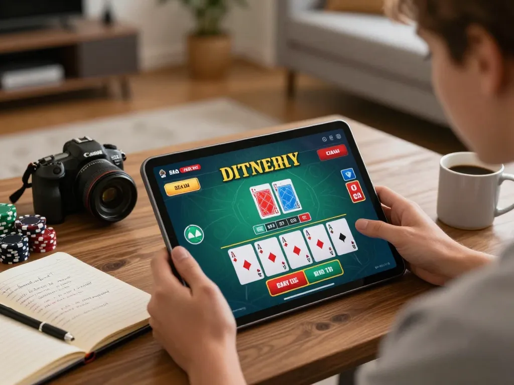Enjoying exciting blackjack gameplay on vin88az with strategic betting insights in a cozy setting.