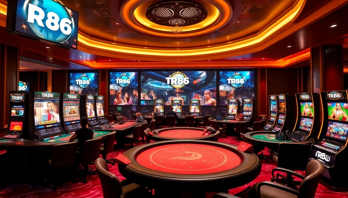 Experience TR88 as players engage thrillingly at a virtual casino with vibrant games.
