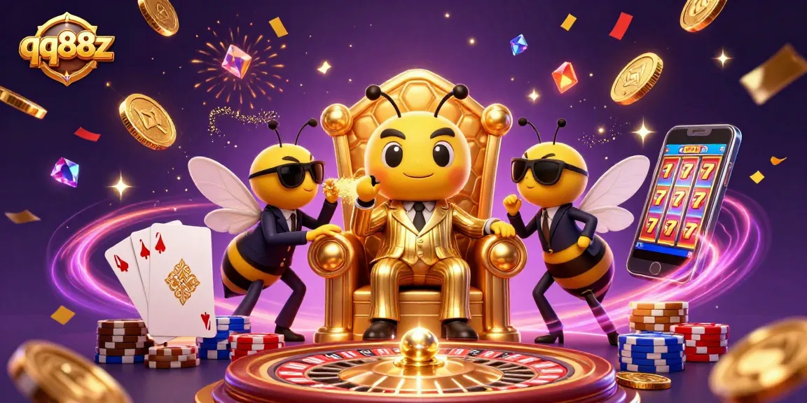Engage with qq88z as the bumblebee mob boss oversees a vibrant casino scene filled with activity.