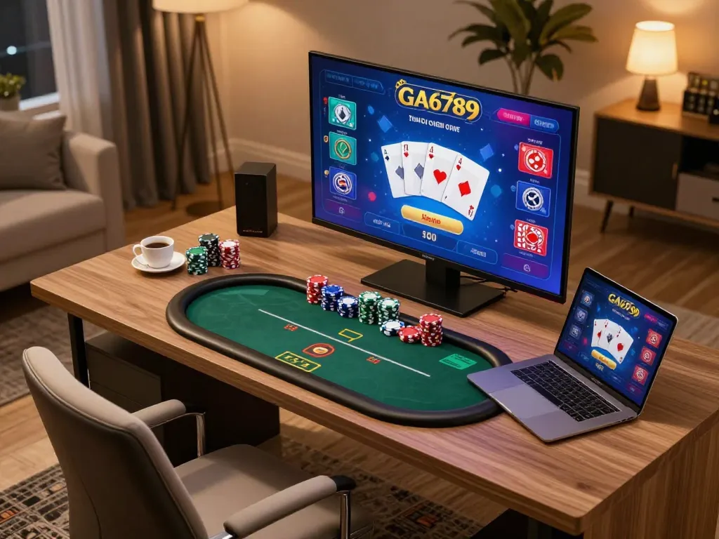 Engaging with interactive poker games on trang chủ GA6789 with vibrant visuals and cozy ambiance.