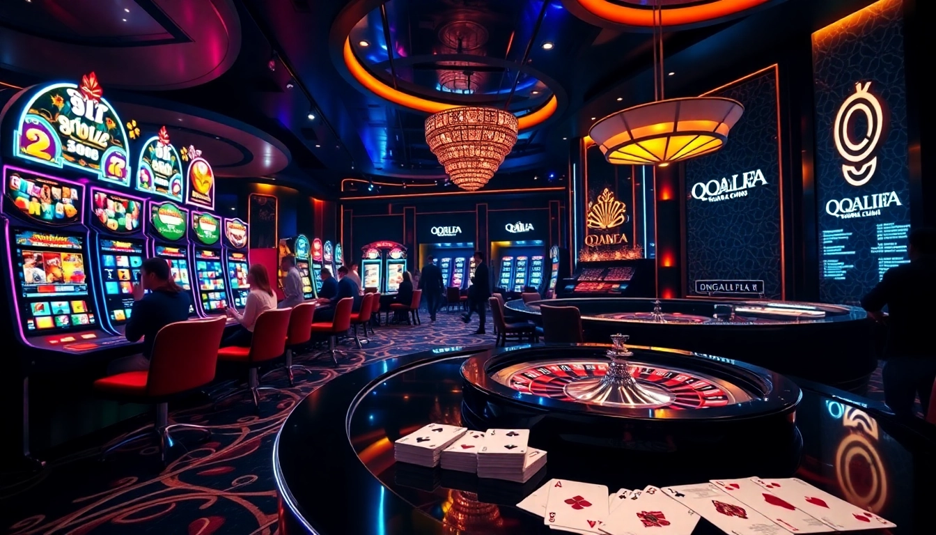 Experience the thrill at QQALFA with exciting slot machines and vibrant gambling atmosphere.