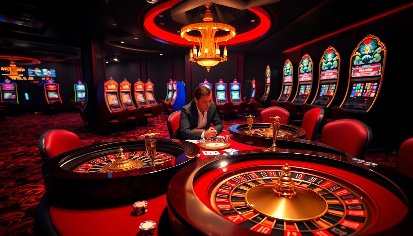 Experience the excitement at 88AA with professional gambling setups featuring poker chips and roulette wheels.