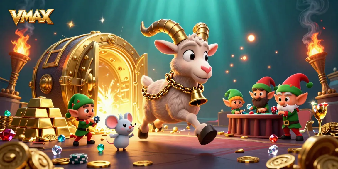 Win big at VMAX with the spooky Krampus goat and mischievous elf gremlins in a holiday horror casino!