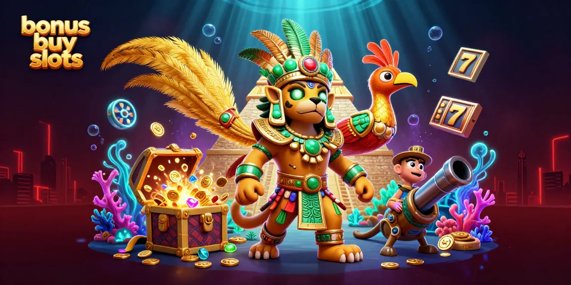 Experience the excitement of bonus buy slots in this vibrant casino-inspired 3D scene.
