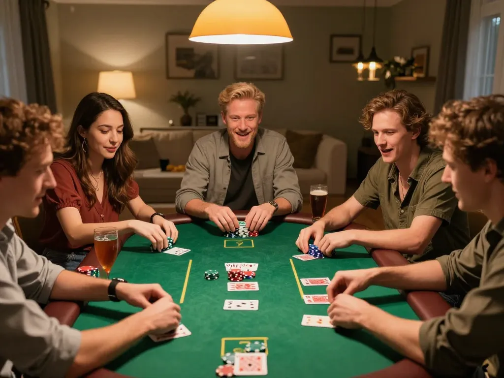 Fly88 poker night with friends showcasing strategic gameplay and friendly competition.