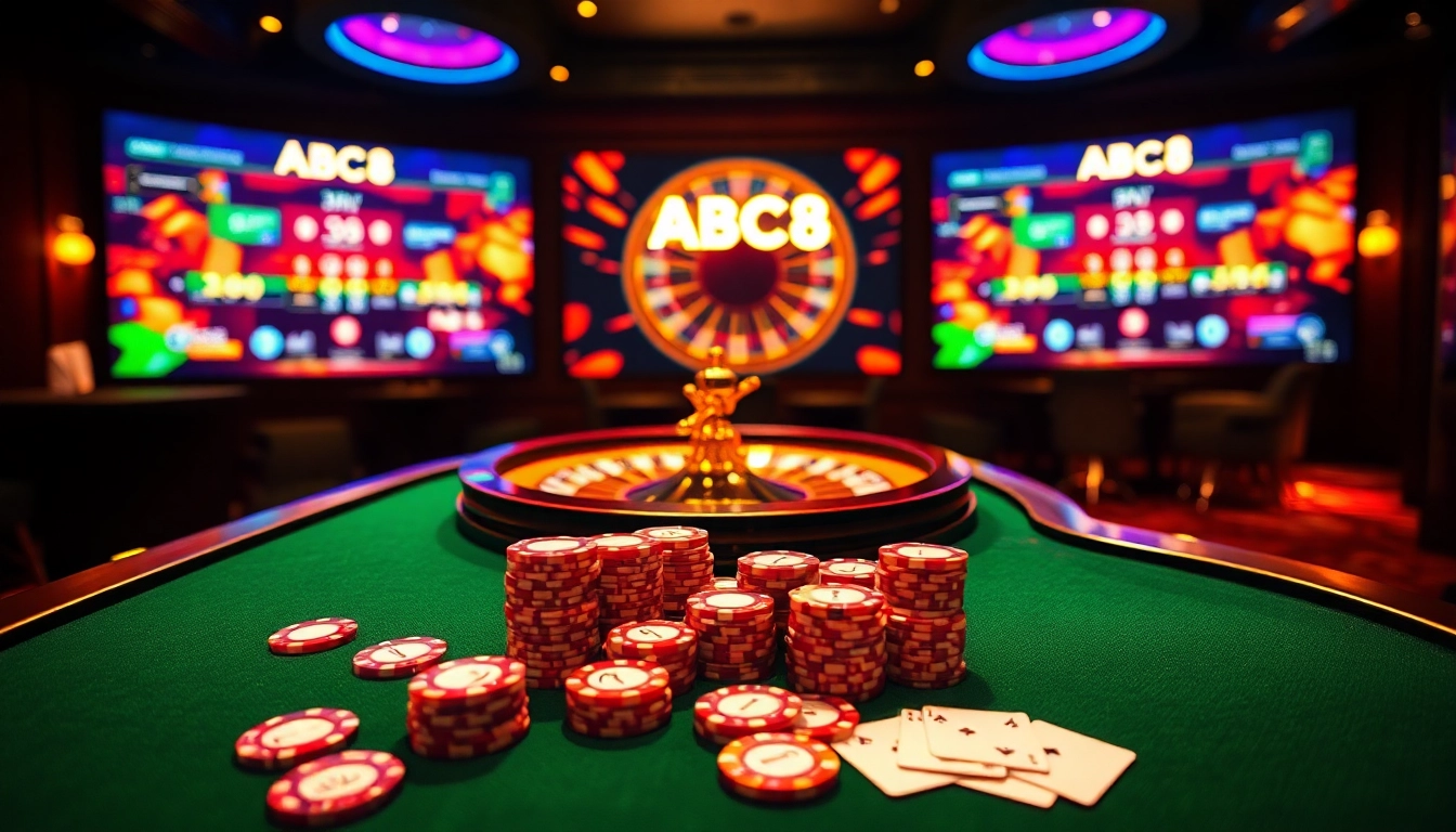 Experience ABC8 with an exhilarating poker game at a luxurious online casino.