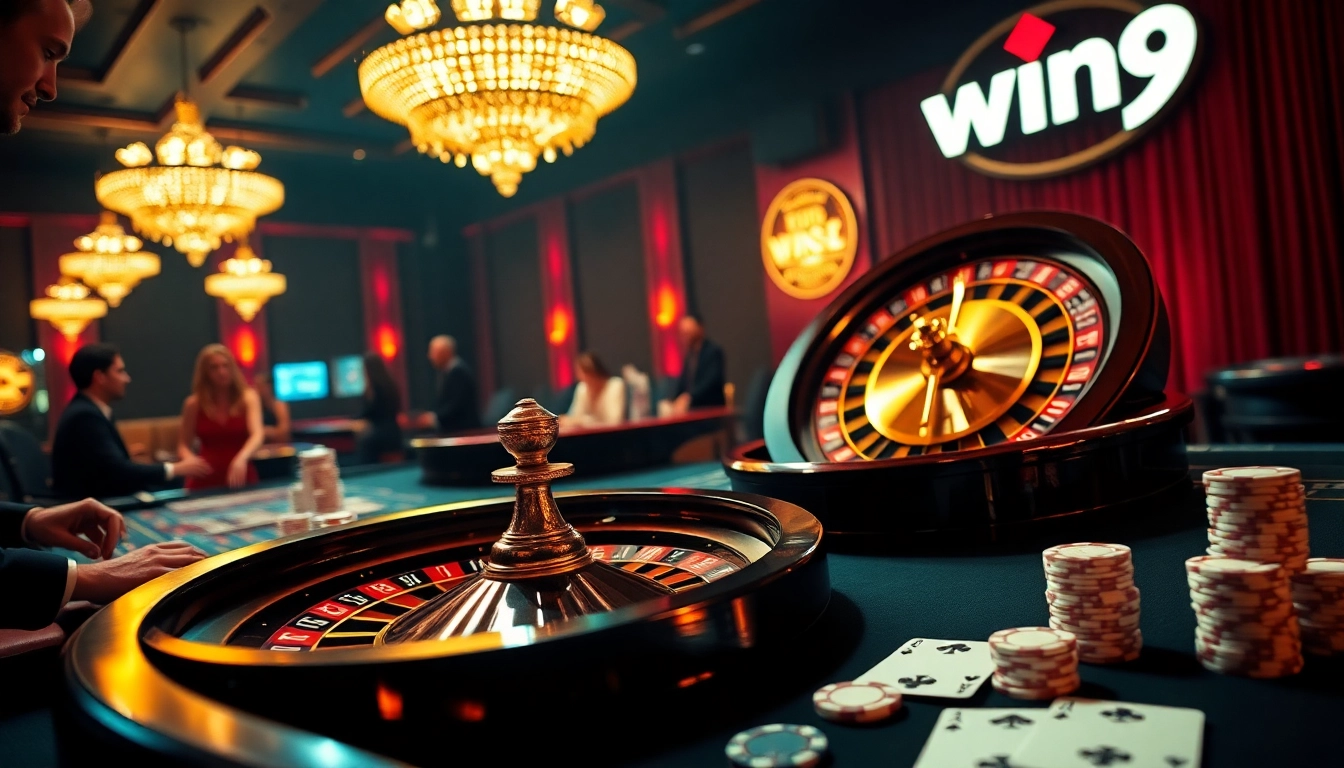 Win79 players enjoy a thrilling moment at a luxury casino table, showcasing excitement and professionalism.