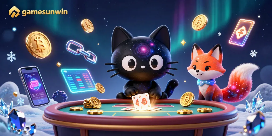 Experience gamesunwin with a cosmic casino scene featuring captivating characters and shimmering coins.