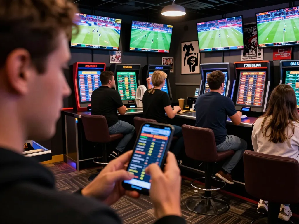 Experience the excitement of sports betting at rr88 with live odds displayed on multiple screens.