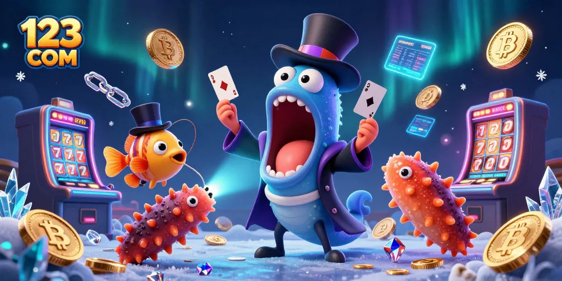 Experience the magic at 123 COM with animated characters performing thrilling casino card tricks.