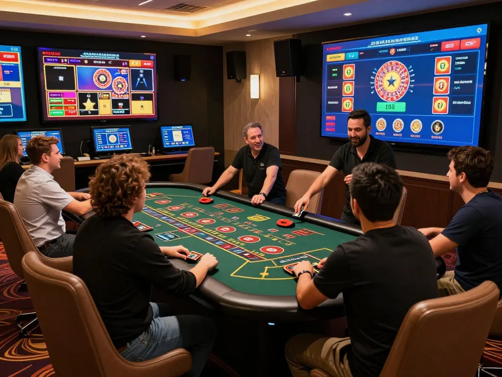 Players enjoy dynamic games at ta88 online casino, engaging with live dealers and vibrant screens.