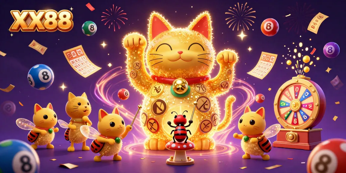 Engage in thrilling XX88 lottery excitement with dynamic visuals and lucky symbols cascading in celebration.