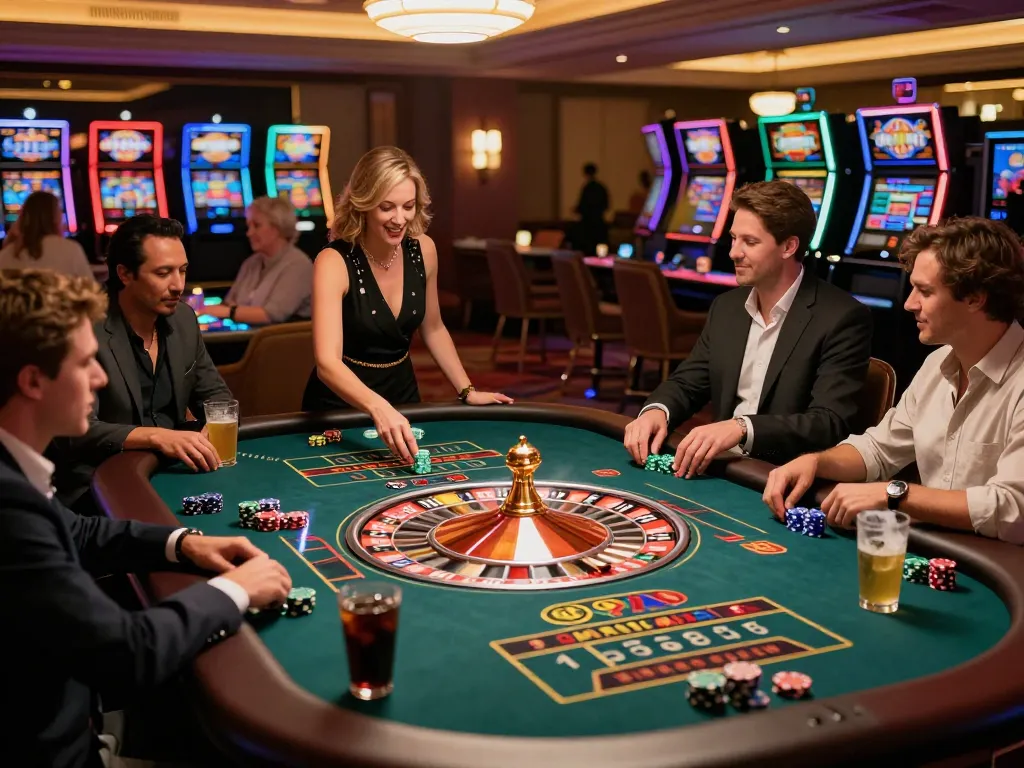 Players engaging in lively betting at a reputable nhà cái uy tín roulette table, showcasing strategic gameplay.