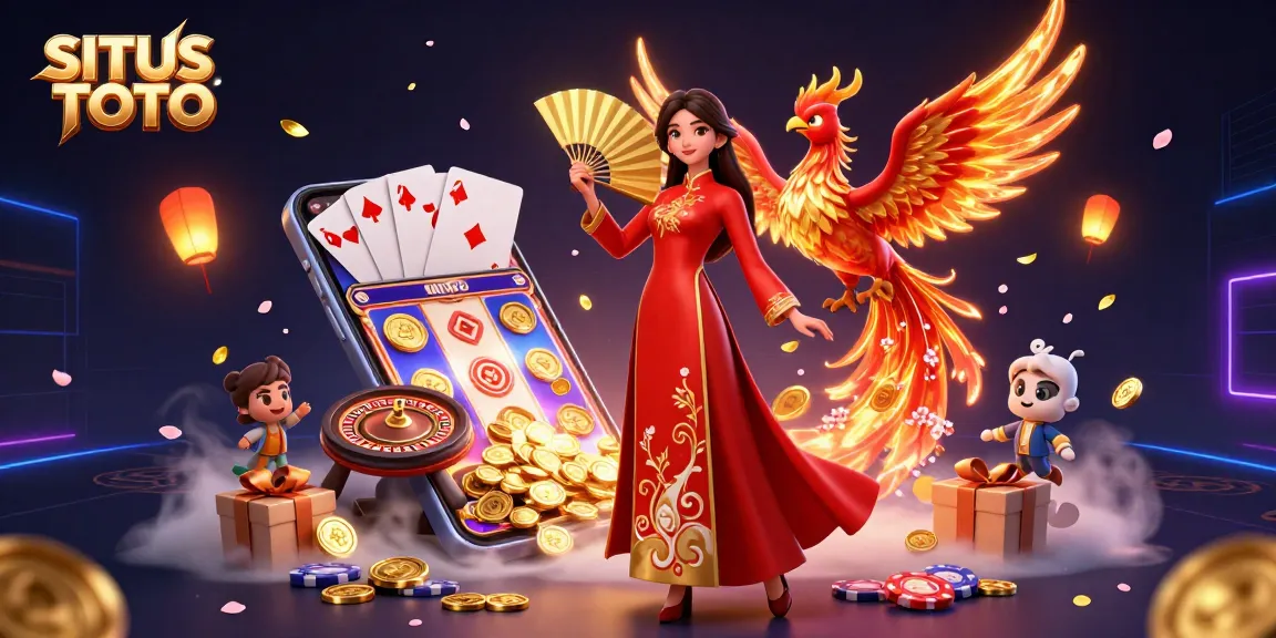SITUS TOTO offers thrilling gaming action with vibrant slot visuals and golden rewards.