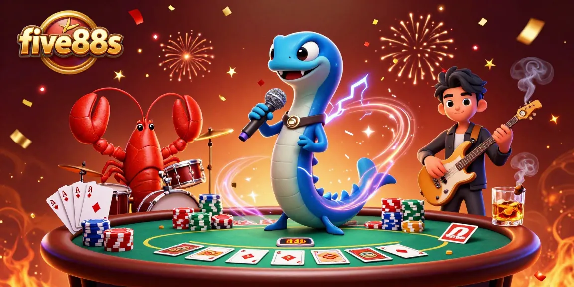 Win big with five88s at an electrifying underwater casino featuring a performing DJ electric eel!