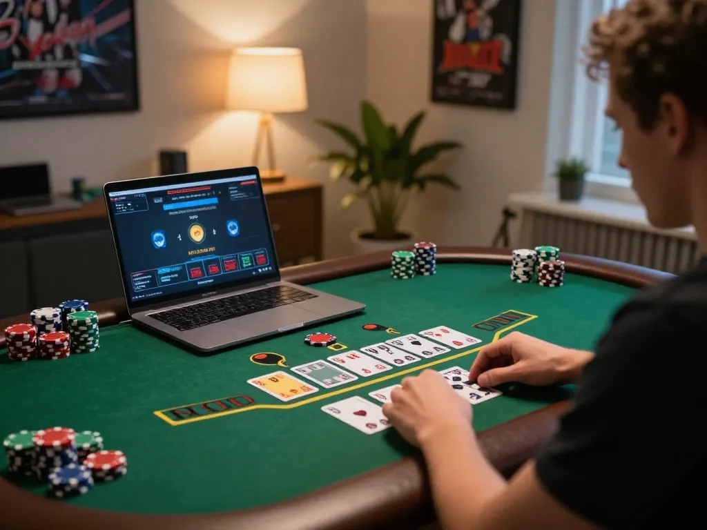 Engaging in live dealer blackjack on Nk88, showcasing competitive gameplay and professional setup.