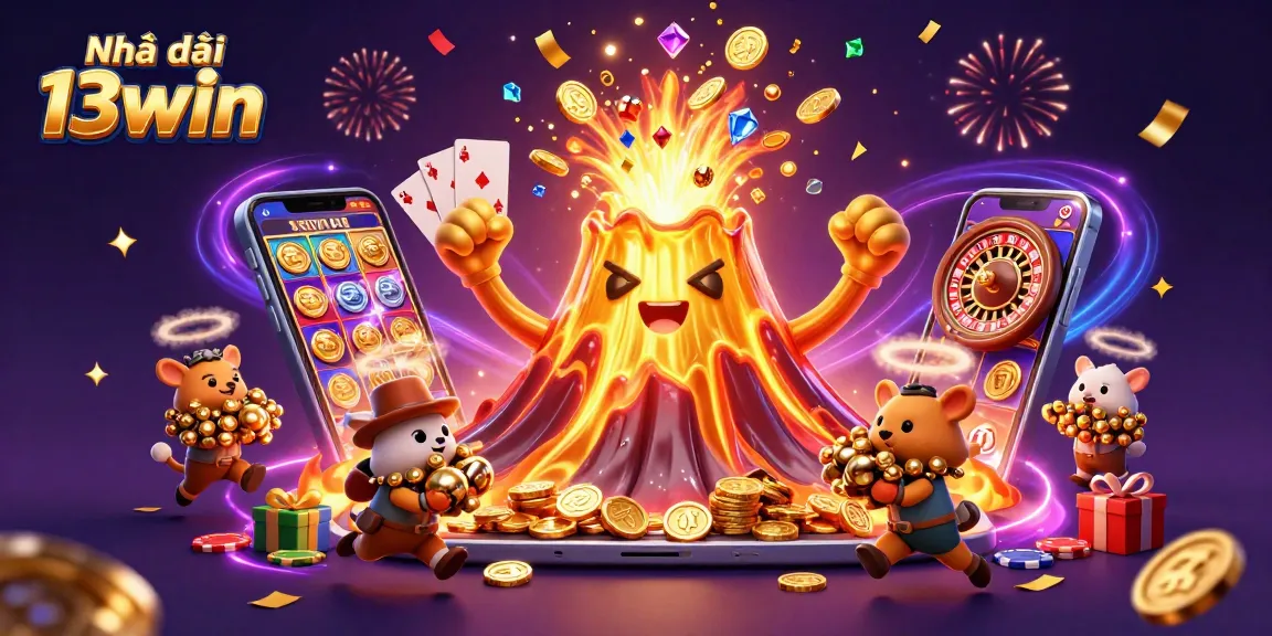 Experience the thrill of Nhà cái 13win with dynamic slots and treasures erupting in 3D.
