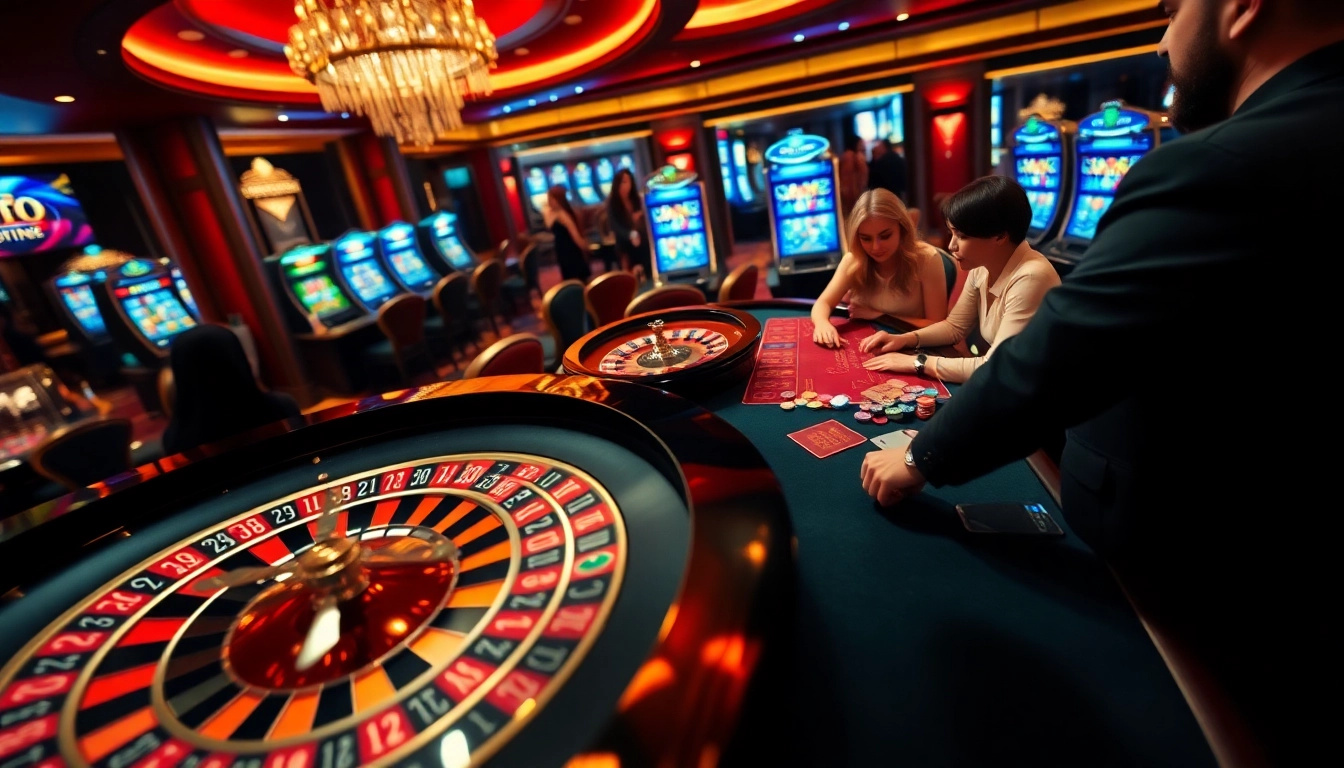 Players engaged in thrilling casino action at https://rr99.center/, featuring poker and roulette games.