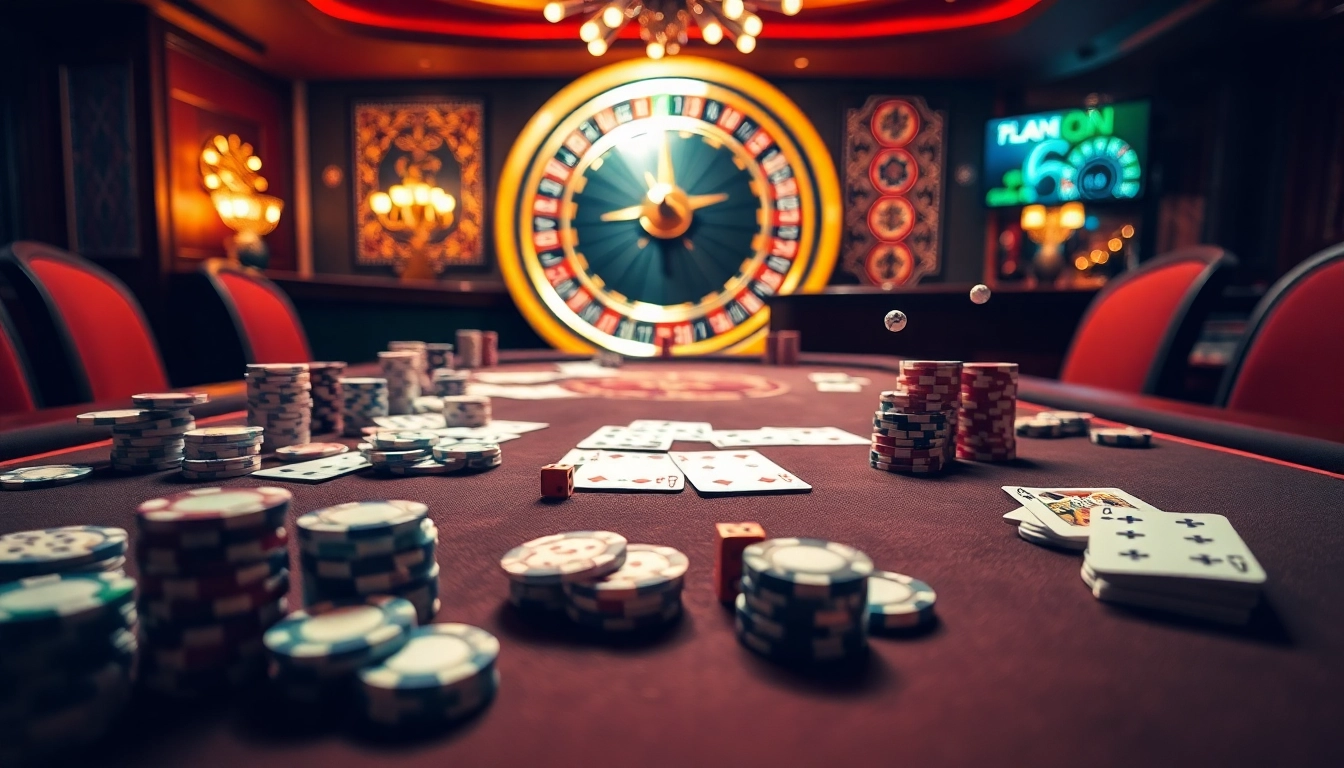 Experience thrilling gameplay at nhà cái XX88 featuring vibrant casino elements and strategic betting.