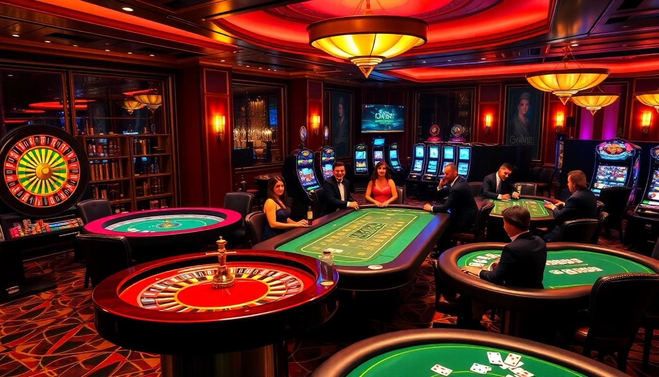 Players engaging with exciting casino games at https://pu88.gr.com/ showcasing luxury and thrill.