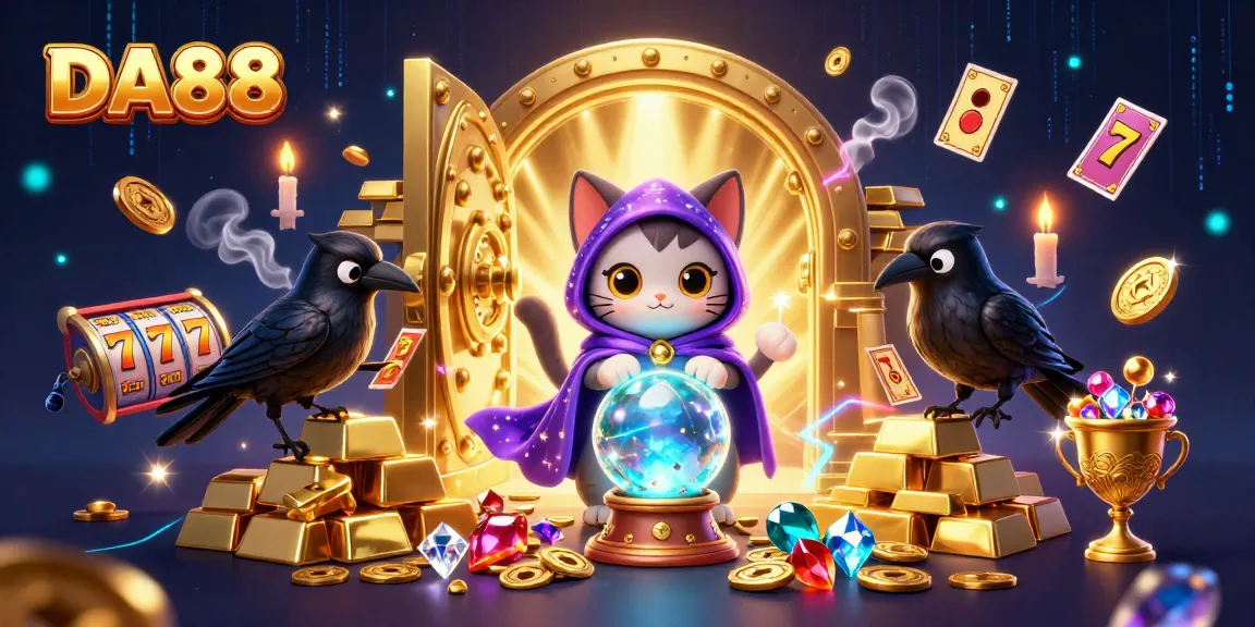 Engage with DA88's thrilling online slots featuring mystical cats, tarot ravens, and treasure!
