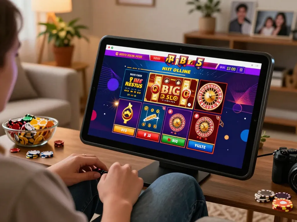 Engaging gameplay on Hitclub's online app showcasing various games and a cozy gaming environment.