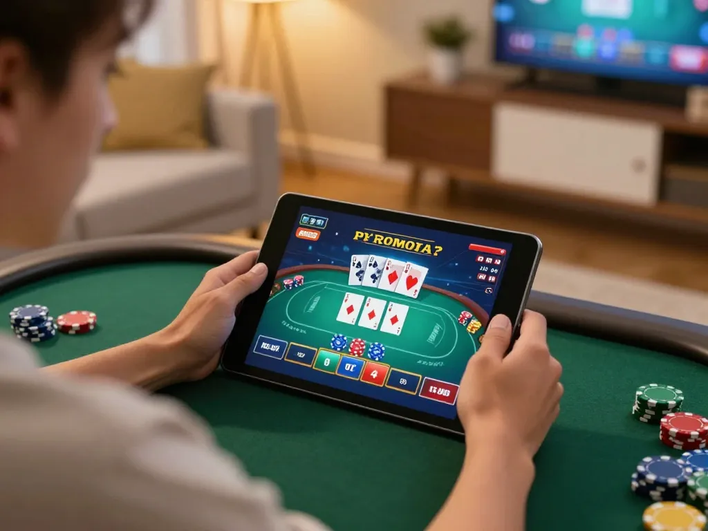 Play exciting poker games on Bayvip while enjoying a cozy atmosphere with tablet gaming.