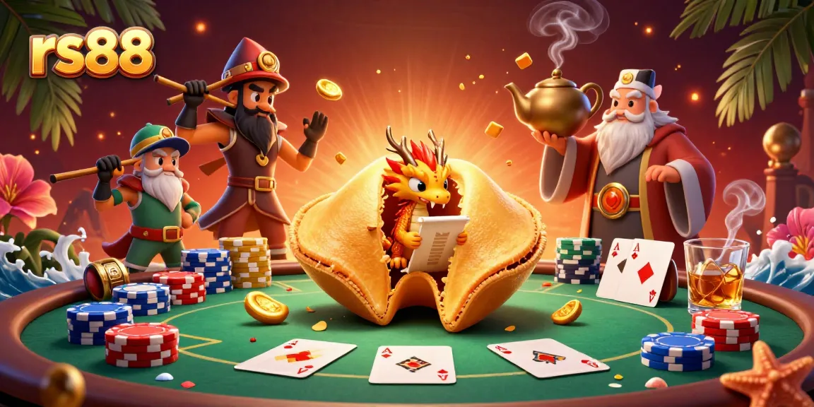 Engage with exciting gameplay at rs88, featuring a dynamic casino scene with poker elements and vibrant characters.