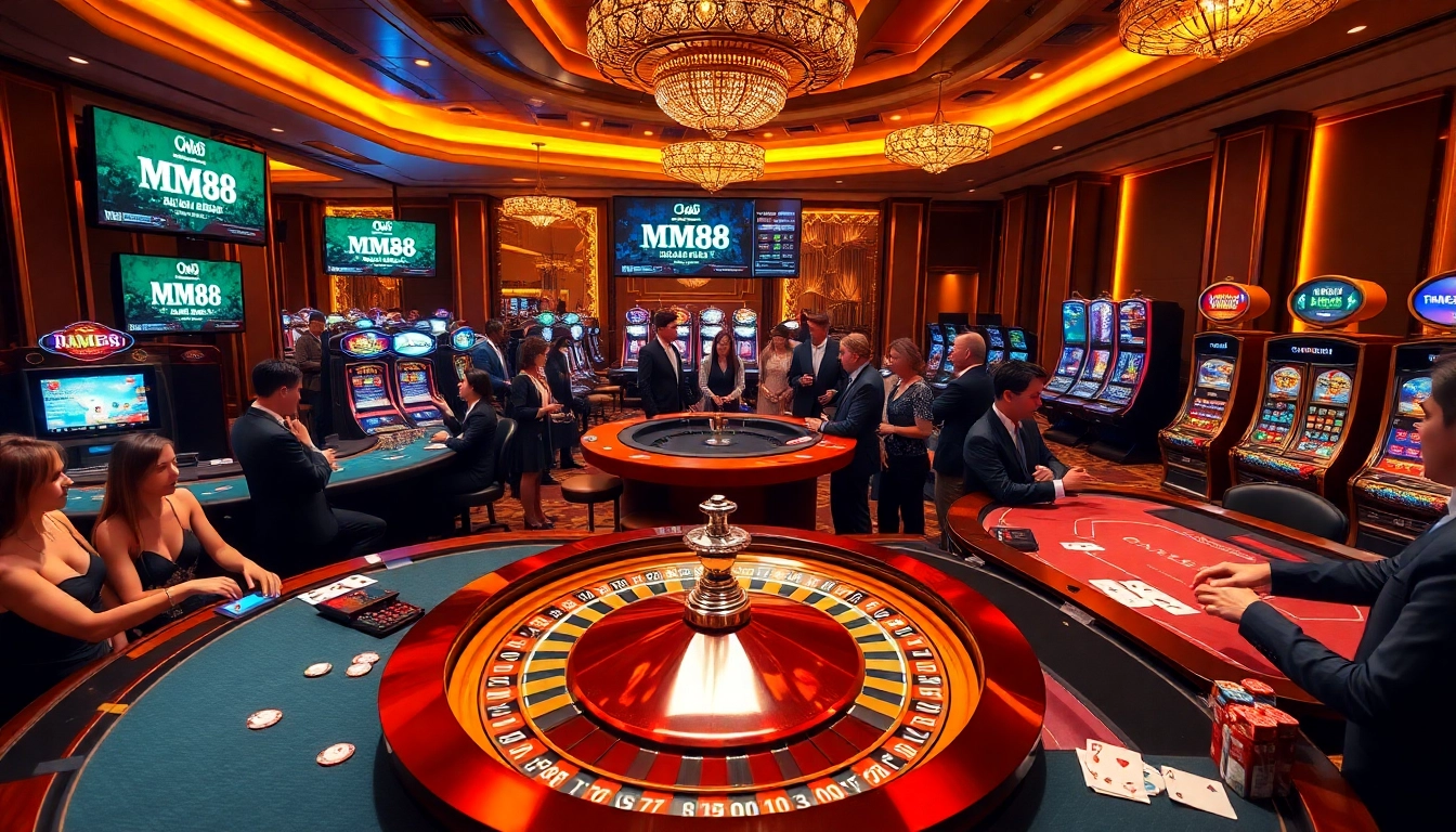 Experience the thrill of MM88 with a vibrant casino atmosphere featuring roulette and blackjack.