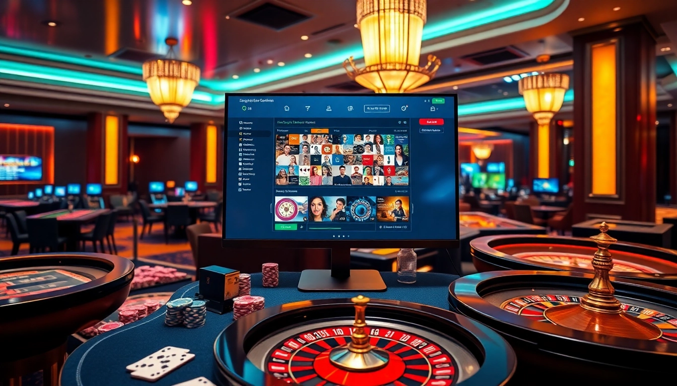 Exciting online gambling experience at https://789wincomm.com/ featuring casino tables and poker chips.