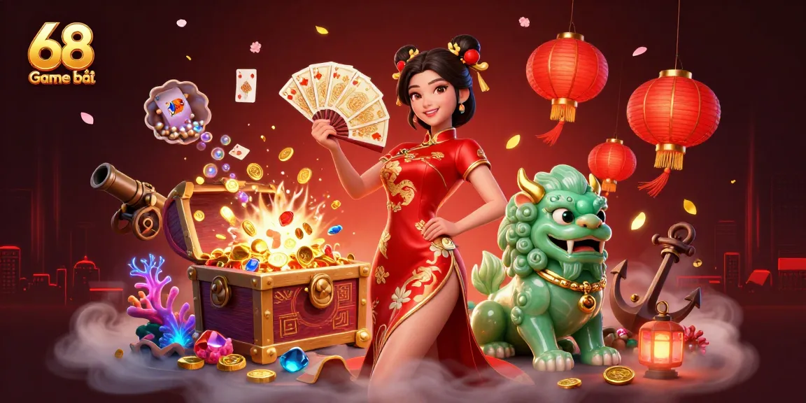 Experience the excitement of 68 Game bài with vibrant characters and dynamic elements in this captivating scene.