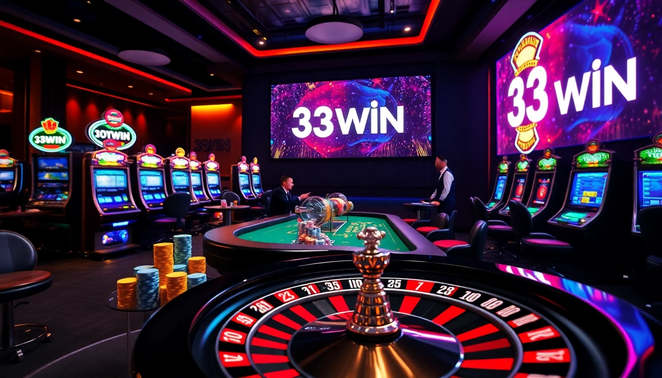 Experience the thrill of gambling with 33WIN’s vibrant casino setup, featuring exciting games and engaging players.