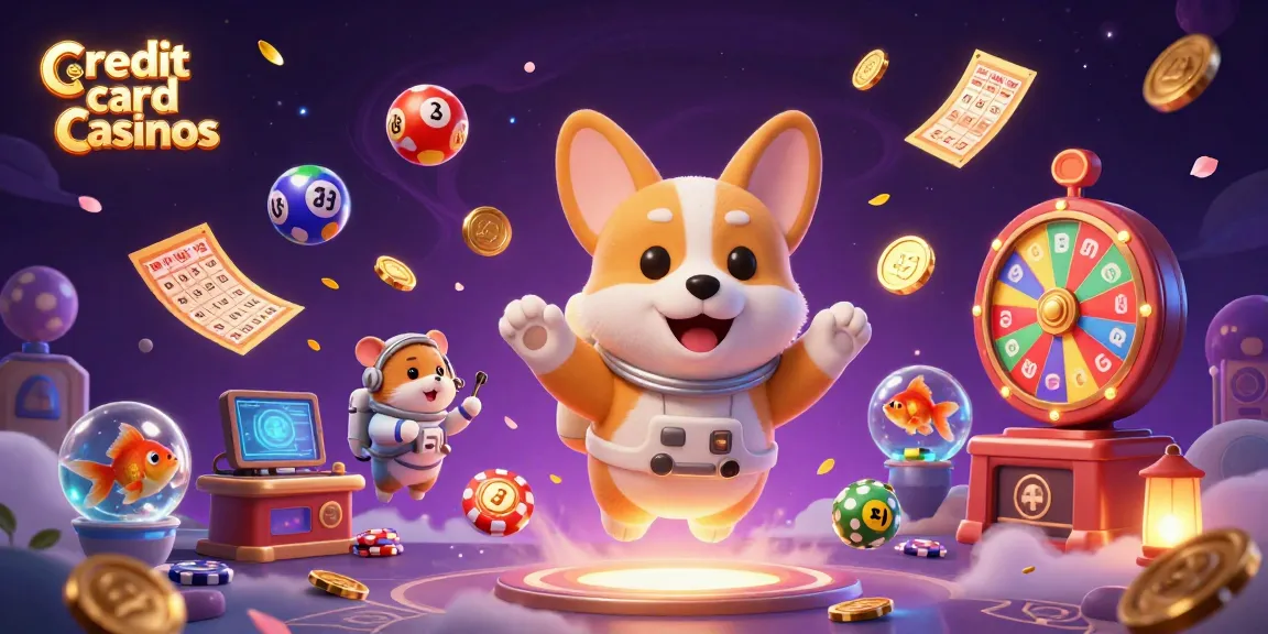 Experience the thrill of credit card casinos with vibrant, playful characters and dynamic gaming elements.