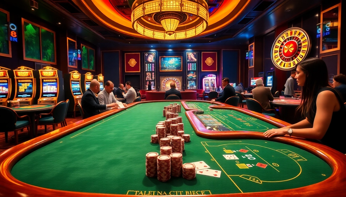 Players enjoying thrilling go8 gaming experiences at luxurious casino tables.