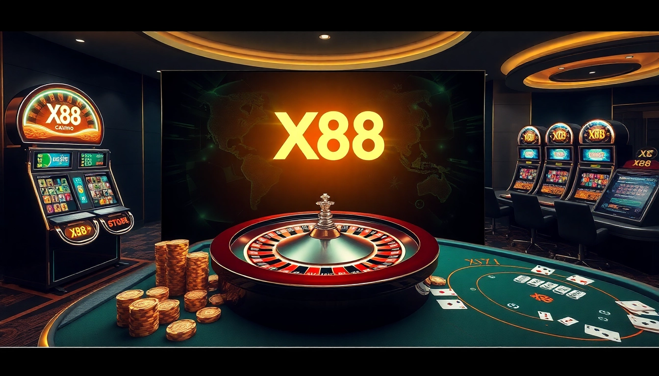 Experience exciting gameplay at X88 with vibrant casino tables and modern gaming interfaces.