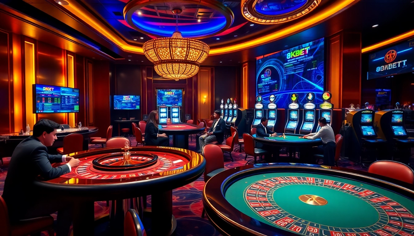 Experience the excitement of 8kbet with vibrant casino tables and professional dealers.