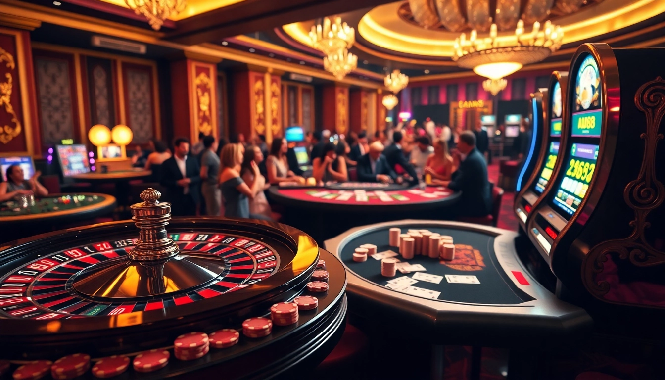 Experience the excitement of au88 at a luxurious casino with vibrant games and enthusiastic players.