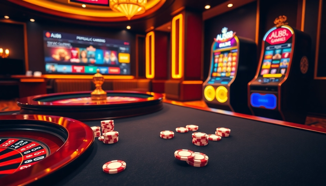 Players engaged in exciting gameplay at AU88's vibrant online casino.