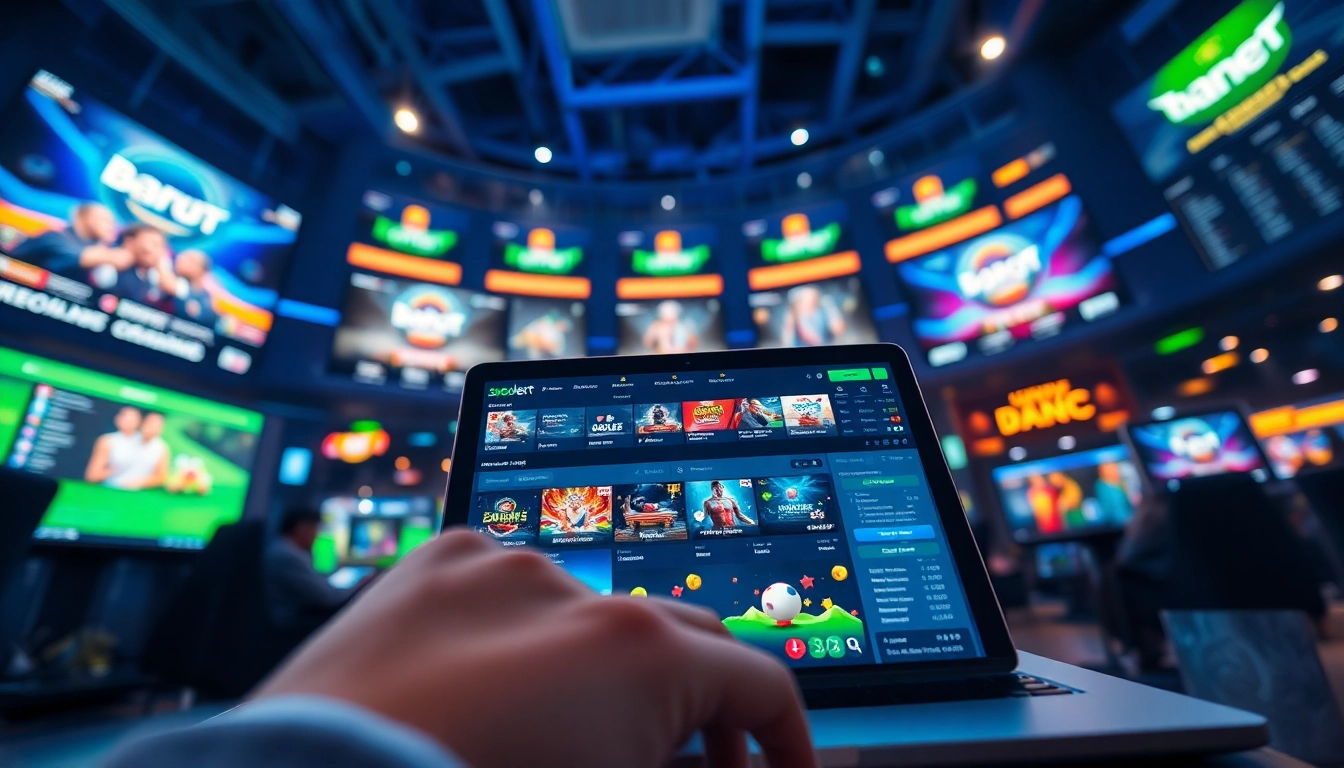 Vibrant online betting scene highlighting sbobet.dance gaming options.