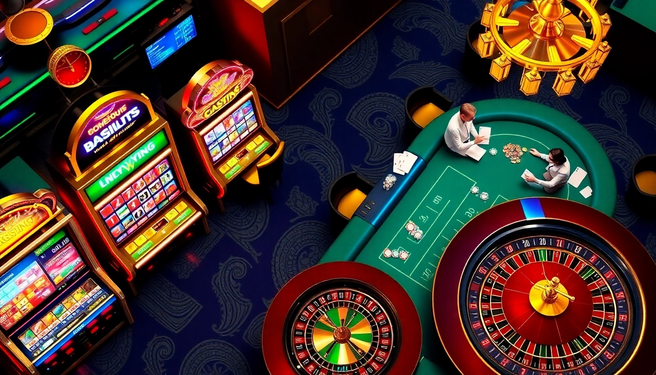 Exciting gameplay at LuckyWin with vibrant slot machines and casino gaming action.