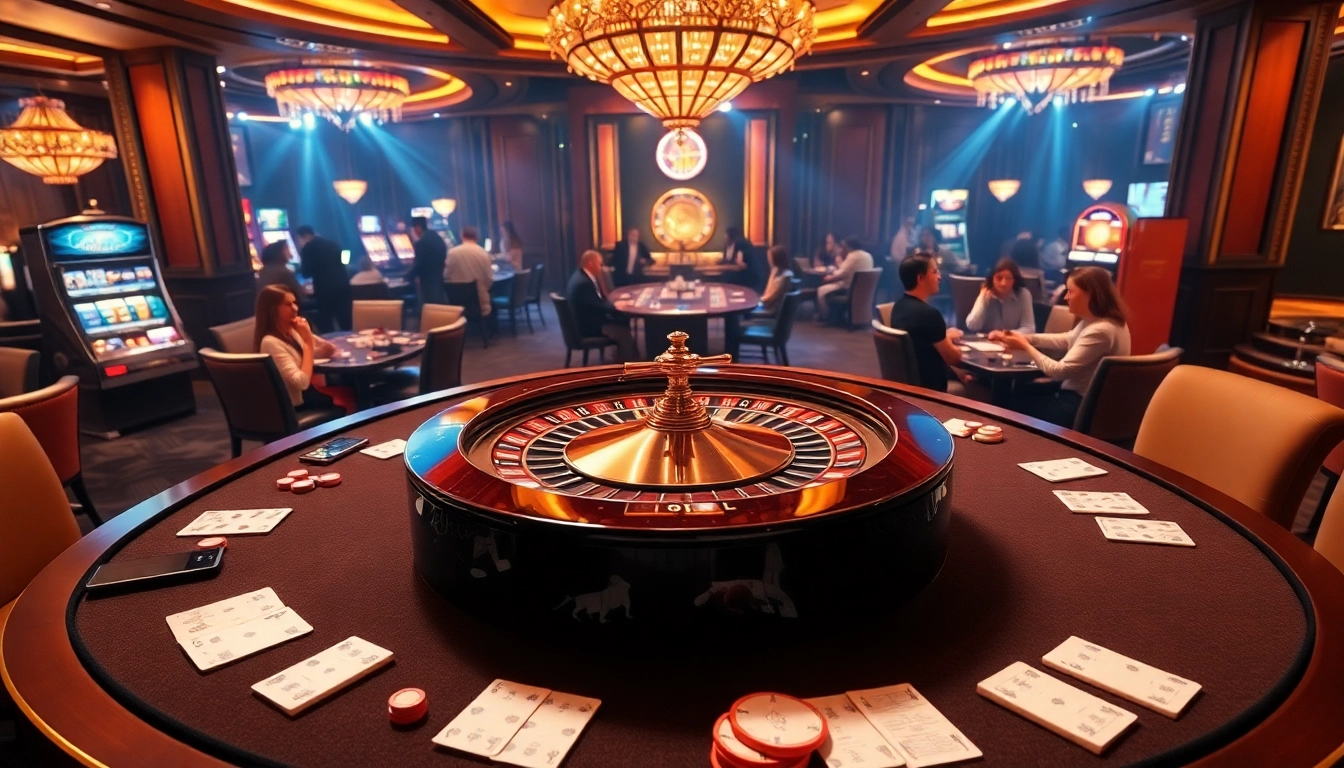 Experience thrilling gameplay at Goal123 with dynamic casino tables and vibrant roulette wheels.